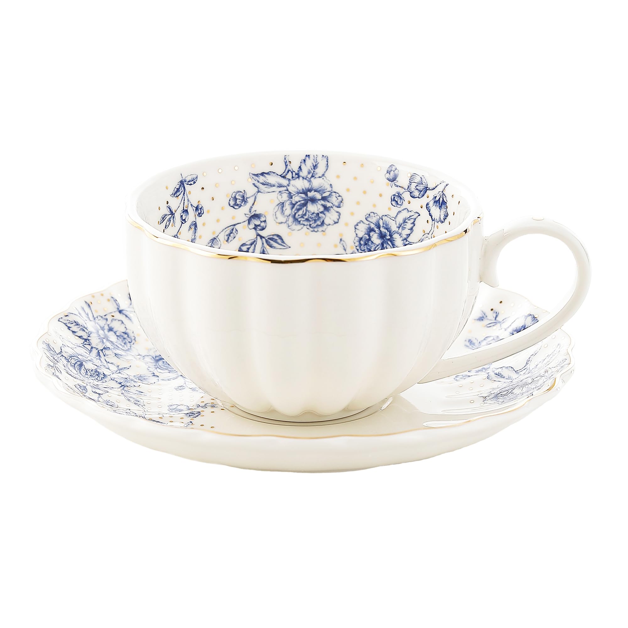 コーヒー BLUE ROSE Amazon.com | Generic Bloosnow 8oz Blue Rose Coffee Cup with Saucer